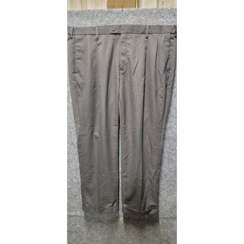 Louis Raphael Men's Class Fit Gray Taileded‎ Pleated Dress Pants Size 42 X 29